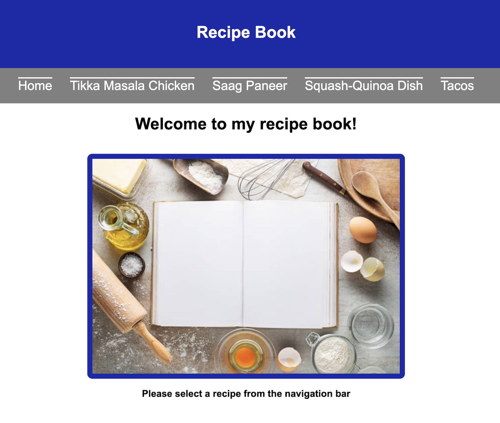 Practice Website: Recipe Book